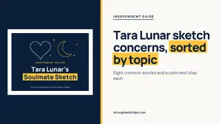 Tara Lunar Soulmate Sketch reviews and complaints headline with concerns sorted beside a heart and moon graphic