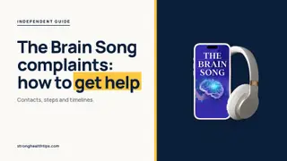 The Brain Song complaints guide: headline about fixing order issues beside a phone showing The Brain Song audio