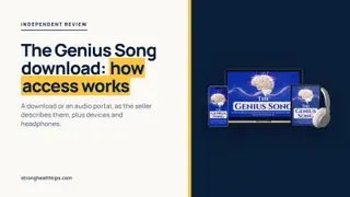 The Genius Song download: product mockup of the audio track on a navy panel