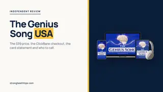 The Genius Song USA: seller's audio product mockup on a navy panel