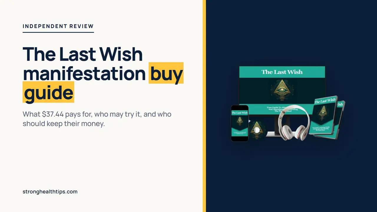 The Last Wish manifestation buy: seller's mockup of digital recordings on a navy panel
