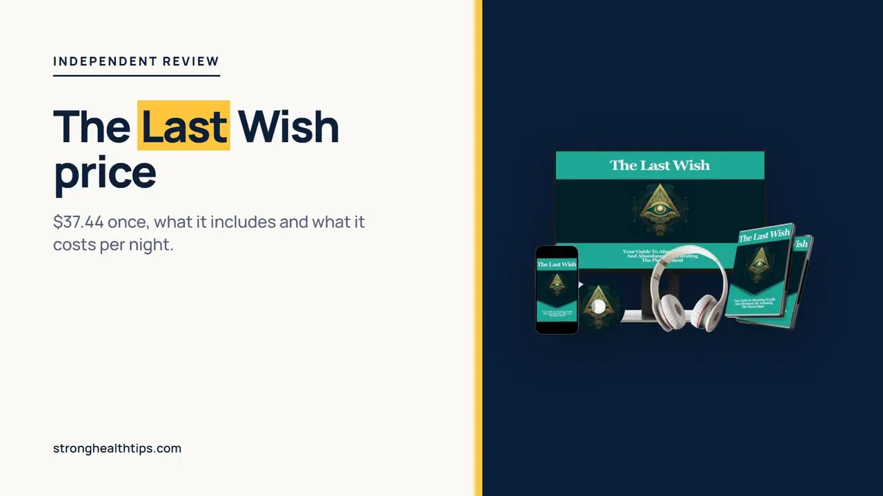 The Last Wish price: a headline about the $37.44 one-time price beside the seller's mockup of digital recordings