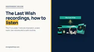 The Last Wish recordings: seller's mockup of a monitor, phone, headphones and disc cases on a navy panel