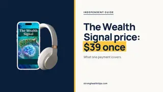 The Wealth Signal price: headline showing a one-time $39 beside the phone and headphones mockup on navy and cream