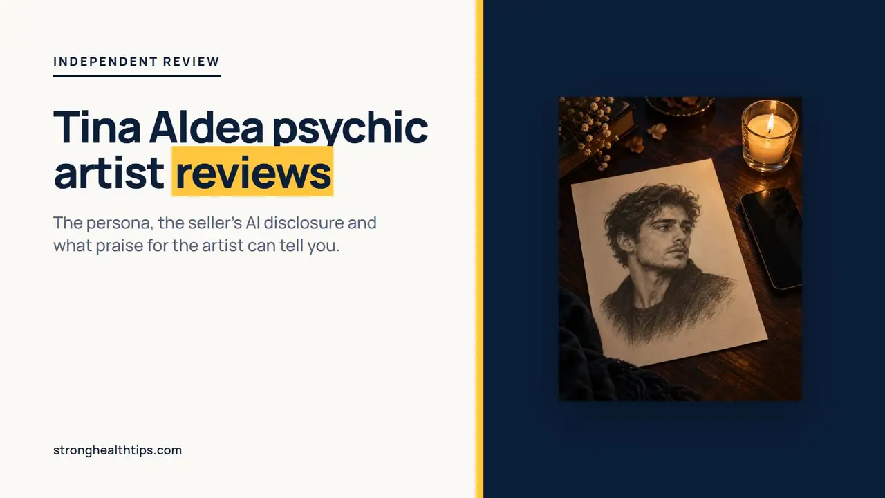 Tina Aldea psychic artist reviews: pencil-style sketch of a fictional man's face on a candlelit wooden desk with a phone
