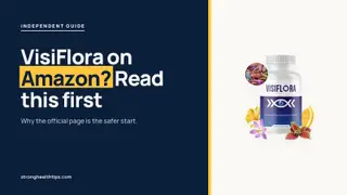 VisiFlora on Amazon: headline beside the two-bottle VisiFlora package on a navy panel with a yellow edge