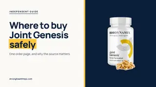 Where to buy Joint Genesis: headline beside the Joint Genesis bottle on warm white with a yellow top bar