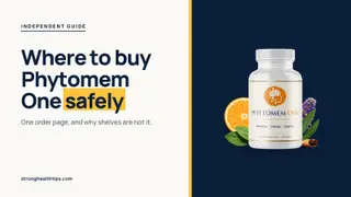 Where to buy Phytomem One: headline beside the Phytomem One bottle on a navy panel with a yellow edge