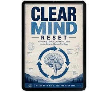 Clear Mind Reset guide cover on a tablet, a bonus with the 3- and 6-bottle Neuro Serge orders