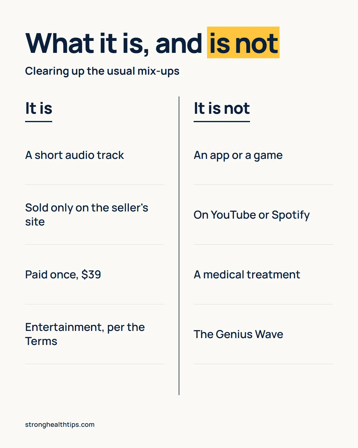 What is The Genius Song infographic: what the product is, a short digital audio track