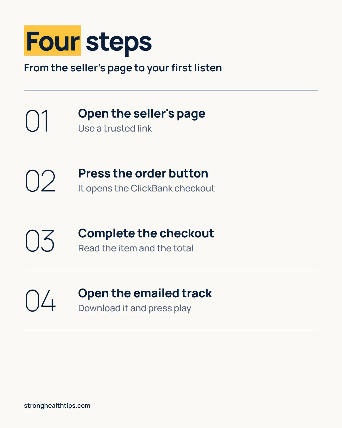 Buy The Genius Switch in four steps: open the seller's page, press the order button