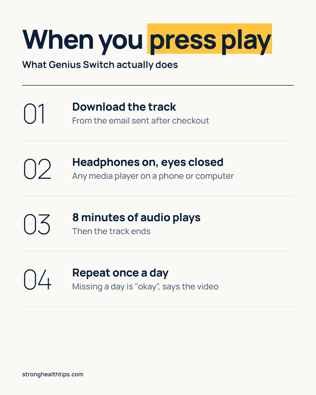 What is Genius Switch and what does it do infographic: what happens when you press play